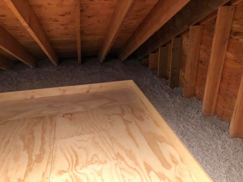 Insulation follows the perimeter of the access area.